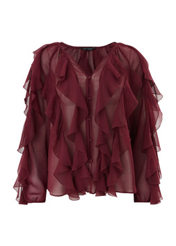 Matalan Burgundy Ruffle Blouse £22