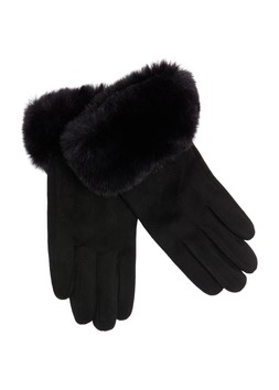 Matalan Fur Black Gloves £7.50