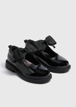 Matalan Girls Black Patent Bow School Shoes £15