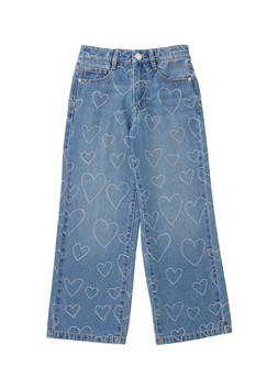 Matalan Girls Lightwash Heart Wide Leg Jeans from £12