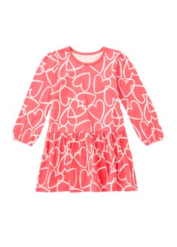 Matalan Girls Pink Heart Long Sleeve Dress from £5