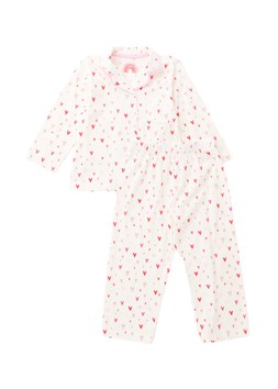 Matalan Girls White Heart Button Pyjama Set from £10