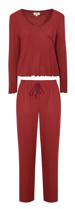 Matalan x LM Vicky Pattison Pointelle Wrap Co Ord Burgundy £28