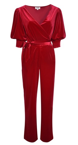 Matalan x LM Vicky Pattison Red Velvet Jumpsuit £40