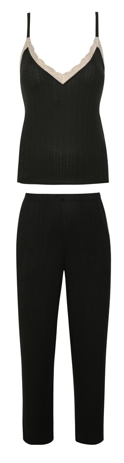 Matalan x LM Vicky Pattison Rib Cami Co Ord Black £26