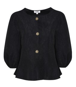 Matalan x LM Vicky Pattison Texture Puff Sleeve Top Black £25