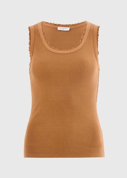 CRAFTED LACE TRIM VEST GINGER £10