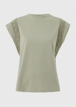 LACE INSERT GO SLV TEE SAGE £12.50