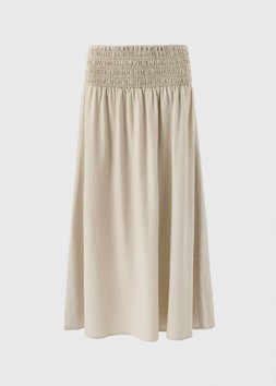 LINEN RICH MIDAXI SKIRT STONE £16