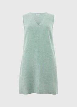 LINEN RICH SHIFT MINI TEAL £22