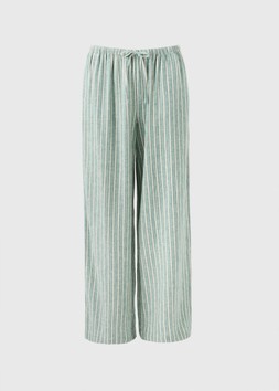 LINEN WIDE LEG STRIPE GREEN £24