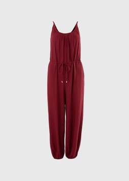 WOVEN CAMI JUMPSUIT BURGUN £24