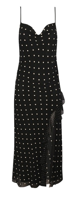 Black Polka Dot Cowl Neck Midi Dress, £39.99