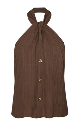 Mink Button Detail Halter Neck Waistcoat, £24.99
