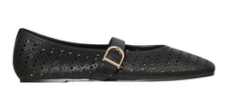 Black Faux Leather Lazor Cut Mary Jane Shoes, £25.99 (942334201)