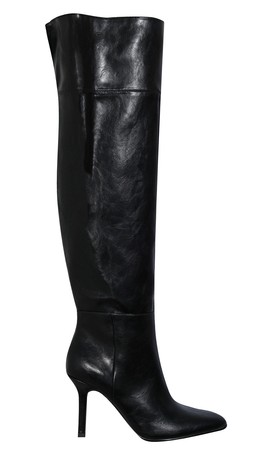 Black Faux Leather Over The Knee Stiletto Boots, £69.99 (936288801)