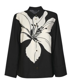 Black Soft Touch Large Lily Print Long Sleeve Shirt, £25.99 (945679109)
