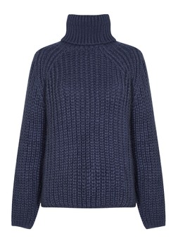 Blue Chunky Knit Roll Neck Jumper, £34.99 (947682840)
