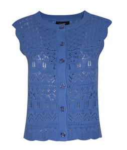 Blue Cotton Rich Crochet Look Knit Waistcoat, £24.99 (943000440)