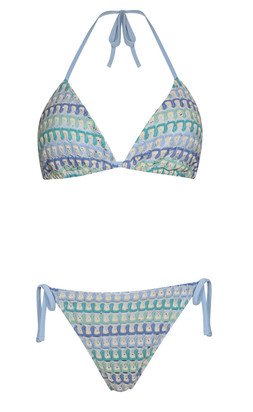 Blue Crochet Triangle Bikini Top, £19.99 & Blue Crochet Side Tie Bikini Bottoms £14.99