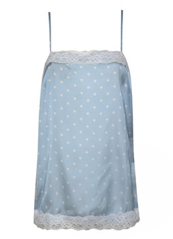 Blue Satin Lace Trim Polka Dot Cami Top, £29.99 (952759649)