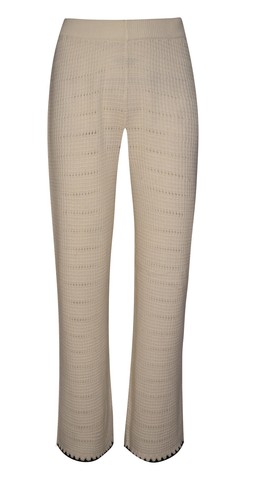 Cream Cotton Rich Blanket Stitch Wide Leg Trousers, £29.99 |(942967213)