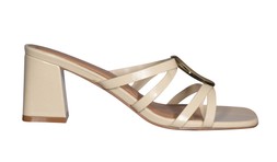 Cream Faux Leather Heeled Mule Sandals, £36.99 (944208210)