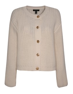 Cream Hammered Button Cotton Rich Chunky Knit Cardigan, £34.99 (942897113)