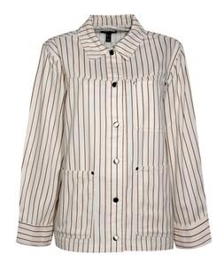 Cream Stripe Longline Cotton Shacket, £39.99 (947365311)