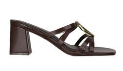 Dark Brown Faux Leather Heeled Mule Sandals, £36.99 (944208227)