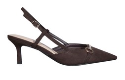 Dark Brown Faux Suede Slingback Pumps, £33.99 (930754727)