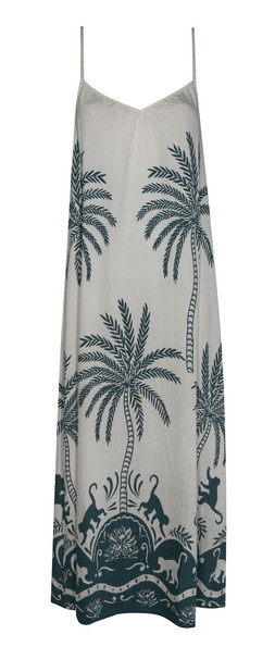 Green Woven Palm Pattern Beach Maxi Dress £35.99
