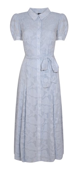 Light Blue Brocade Puff Sleeve Shirt Dress, £49.99 (938630845)