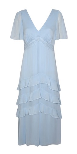 Light Blue Chiffon Lace Tea Maxi Dress, £45.99 (946772945)