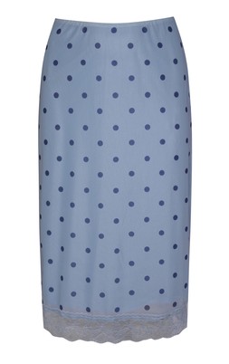 Light Blue Polka Dot Lace Trim Mesh Midi Skirt, £19.99 (953151749)