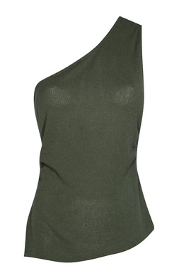 Light Khaki Textured One Shoulder Top, £12.99 (943798633)