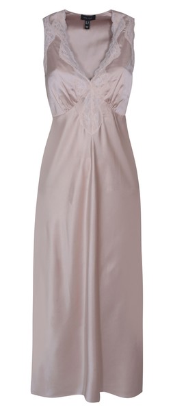 Light Pink Lace Trim V-Neck Sleeveless Midi Dress, £37.99 (947884072)