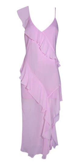Lilac Chiffon Ruffle Trim Strappy Midi Dress £37.99 (946769655)