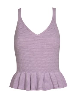 Lilac Cotton Rich Textured Knit Peplum Cami Vest, £17.99 (942935255)