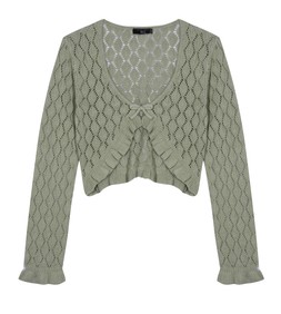 New Look 915 - Girls Light Khaki Ruffled Crochet Cardigan £21.99 (944685033)