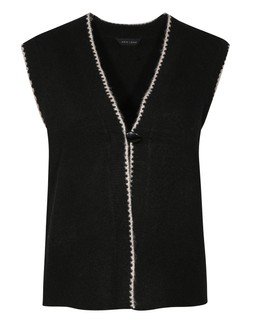 New Look, Black and White Blanket Stitch Knit Waistcoat £24.99
