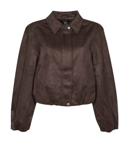 New Look Brown Faux Suede Bubble Hem Jacket, £39.99