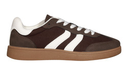 New Look Brown Faux Suede Contrast Panelled Lace Up Trainers, £29.99