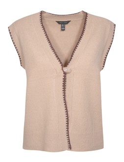 New Look, Camel Blanket Stitch Knit Waistcoat £24.99