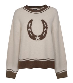 New Look, Cream and Brown Horseshoe Jumper £29.99