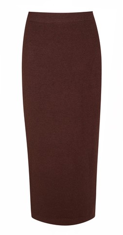 New Look, Dark Brown Brushed Knit Midi Skirt £29.99