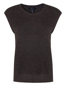 New Look Dark Brown Knit Tabard Vest, £24.99