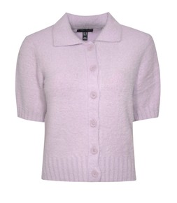 New Look, Lilac Fluffy Knit Short Sleeve Collared Cardigan £29.99