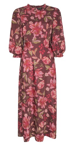 New Look, Purple Floral Cropped Sleeve MIdi Dress £24.99