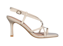 Off White Faux Leather Strappy Square Toe Sandals, £33.99 (943717712)
